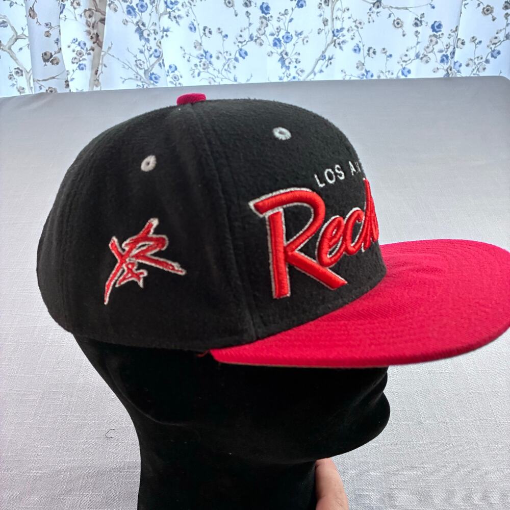 Young & Reckless Los Angeles Reckless Snapback Hat Black Red Cap - Picture 2 of 7